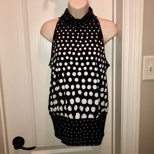 Cato Black/White polka dot dress tank, Medium